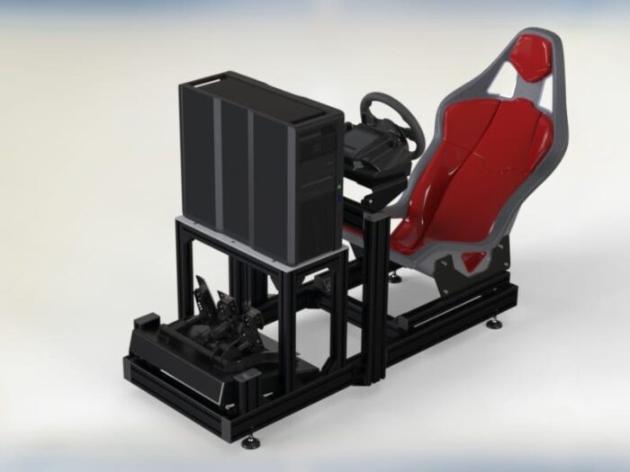 Sim Rig PC Shelf - Black - KJN Aluminium Profile