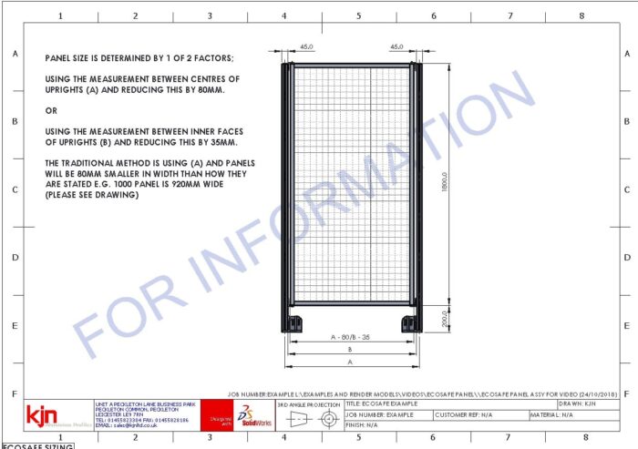 Protection Panel Grid Guarding Panel 1000 - Assembled - KJN Aluminium Profile